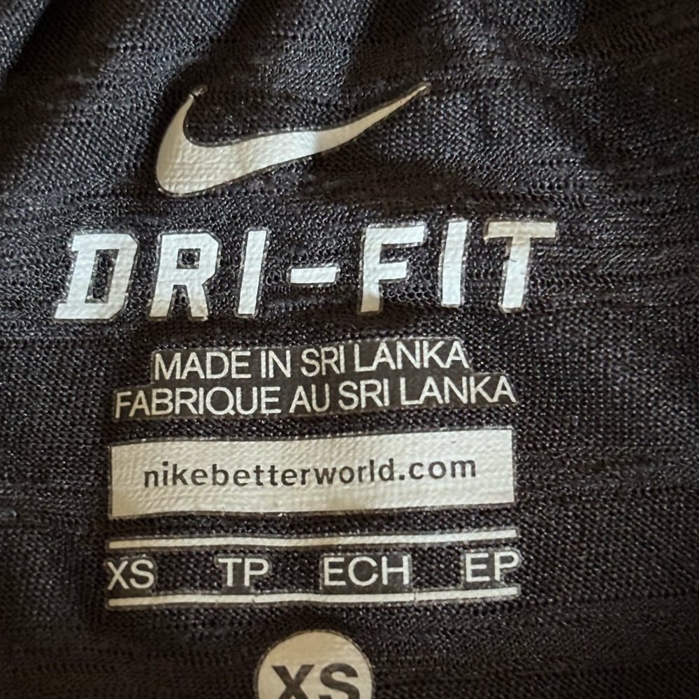 NIKE Dri Fit‎ Striped Black Fabric Criss Cross Double Strap Back Tank Top XS - Picture 9 of 9